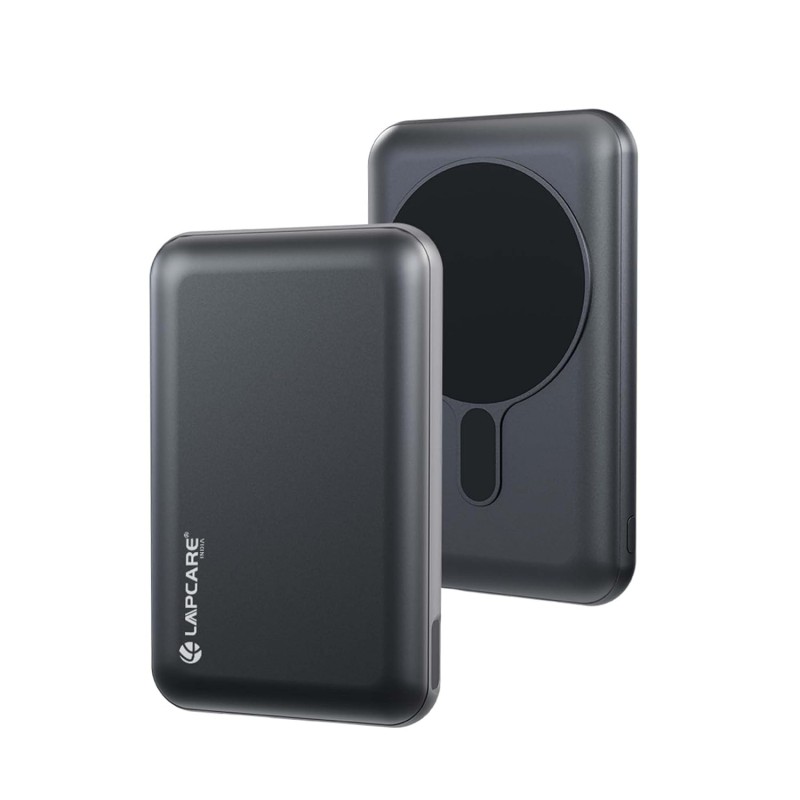 Lapcare Riveraa10000mAh Pocket Power Bank | 22.5W Super Fast Wired Charging Black