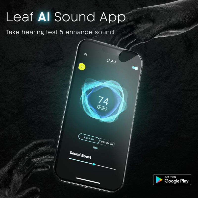Leaf Buds X514 True Wireless ANC in Ear Earbuds with AI Sound App,Active Noise Cancellation,Transparency Mode,70H Playtime,Quad Mic Enc,40Ms Low Latency,13Mm Driver, Ipx5, Bluetooth V5.4(Ash Grey)