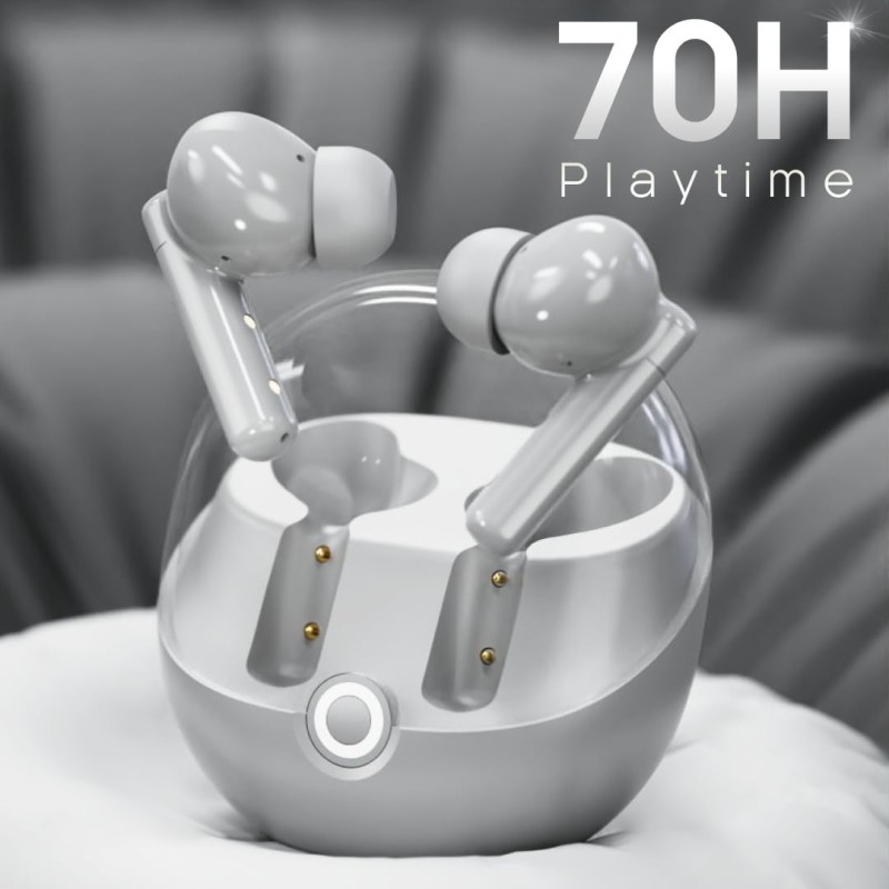 Leaf Buds X514 True Wireless ANC in Ear Earbuds with AI Sound App,Active Noise Cancellation,Transparency Mode,70H Playtime,Quad Mic Enc,40Ms Low Latency,13Mm Driver, Ipx5, Bluetooth V5.4(Ash Grey)