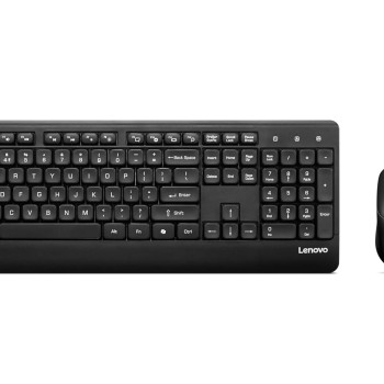 Lenovo 210 2.4GHz Wireless USB Keyboard and Mouse Combo, Waterproof Exoskeleton| Splash Proof Keys| 1600 DPI Full Size Mouse