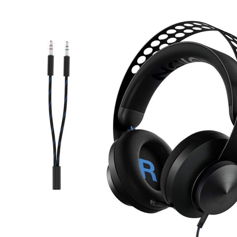 Lenovo Legion H300 Wired On Ear Headphones with Mic (Black, Grey)