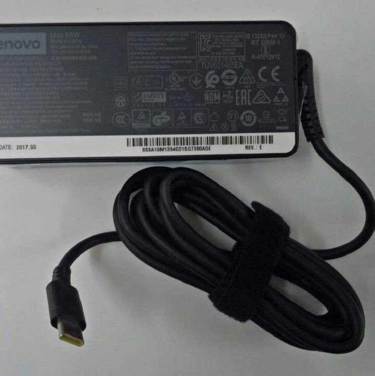 Lenovo Original 65W 20V 3.25A Standard USB Type-C, Compatible with ThinkPad USB-C, Black