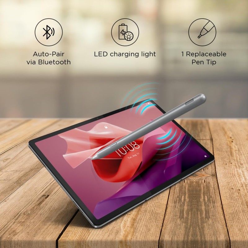 Lenovo Original Pen Plus for Tablet, Slim Design - Weighing Only 14 Grams,4096 Pressure Levels,80 Mah Battery,Remote [Color: Grey]