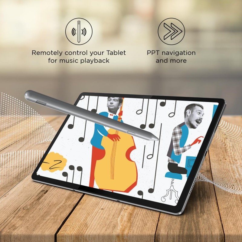Lenovo Original Pen Plus for Tablet, Slim Design - Weighing Only 14 Grams,4096 Pressure Levels,80 Mah Battery,Remote [Color: Grey]