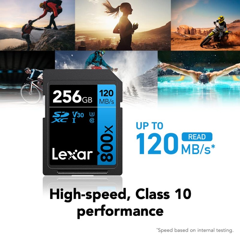 Lexar High-Performance 800x 128GB SDXC UHS-I Memory Card, C10, U3, V30, Full-HD & 4K Video, Up to 120MB/s (LSD0800128G-BNNNU)