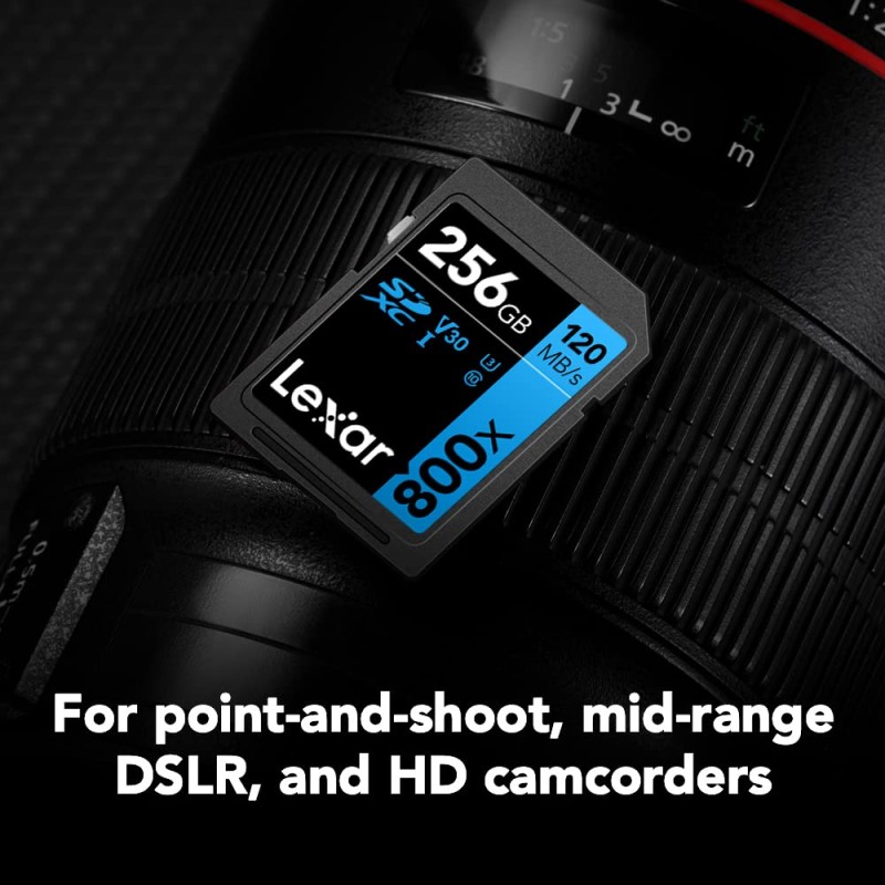 Lexar High-Performance 800x 128GB SDXC UHS-I Memory Card, C10, U3, V30, Full-HD & 4K Video, Up to 120MB/s (LSD0800128G-BNNNU)