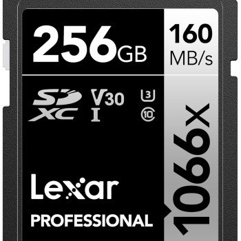 Lexar Professional 1066x 256GB SDXC UHS-I Card Silver Series, Up to 160MB/s Read, for DSLR and Mirrorless Cameras (LSD1066256G-BNNNU)