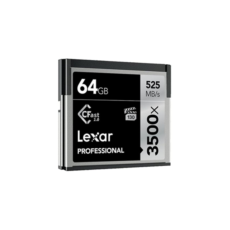 Lexar Professional 3500x 64GB CFast 2.0 Card, Up to 525MB/s Read, for Cinematographer, Filmmaker, Content Creator (LC64GCRBNA3500)