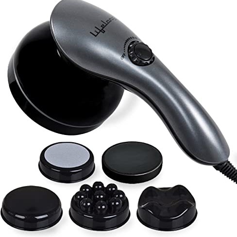 Lifelong LLM171 Electric Handheld Pain Relief Full Body Massager for Neck, Back, Leg & Foot, Gray