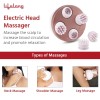 Lifelong LLM225 Rechargeable Head, Scalp Full Body Pain Relief Massager, Electric Head Kneading Massager,4 Speed Modes,Handheld Portable Head Scratcher for Hair Growth,Deep Clean & Relaxation,Brown