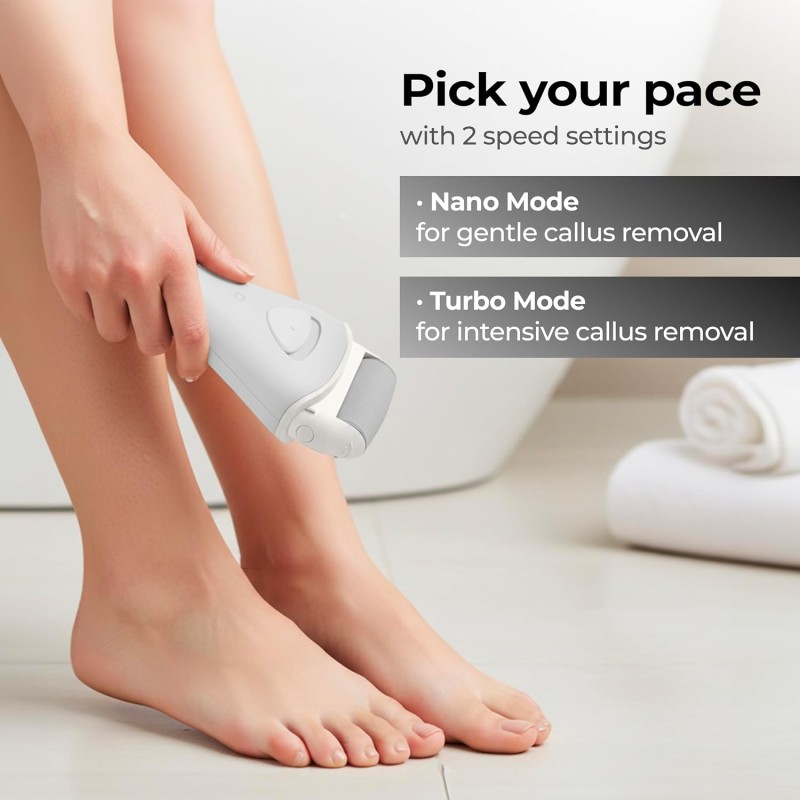 Lifelong PediGlide Soft+ 3-in-1 Callus Remover For Feet | Electronic Foot Scrubber for Dead Skin | 3 Changeable Roller Heads