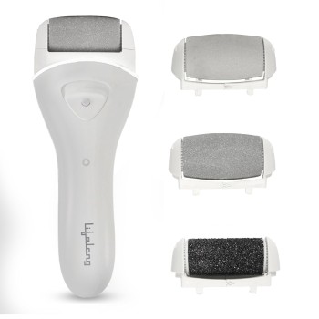 Lifelong PediGlide Soft+ 3-in-1 Callus Remover For Feet | Electronic Foot Scrubber for Dead Skin | 3 Changeable Roller Heads