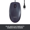 Logitech B100 Wired USB Mouse,  800 DPI Optical Tracking, Ambidextrous PC/Mac/Laptop - Black