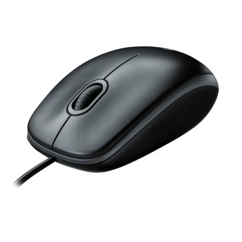 Logitech B100 Wired USB Mouse,  800 DPI Optical Tracking, Ambidextrous PC/Mac/Laptop - Black