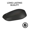 Logitech B170 USB Mouse,12-Months Battery Life, Ambidextrous, PC/Mac/Laptop - Black