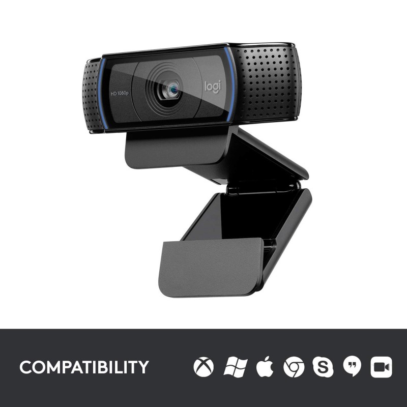 Logitech C920 HD Pro Webcam - 1080p, Optical, Full HD Streaming Camera for Widescreen Video Calling - Black