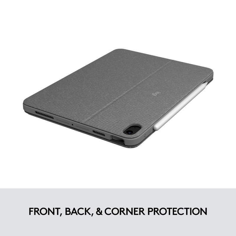 Logitech Combo Touch iPad Air (4th and 5th Gen) Keyboard Case - Detachable Backlit Keyboard with Kickstand, Click-Anywhere Trackpad, Smart Connector - Grey