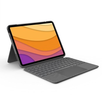 Logitech Combo Touch iPad Air (4th and 5th Gen) Keyboard Case - Detachable Backlit Keyboard with Kickstand, Click-Anywhere Trackpad, Smart Connector - Grey