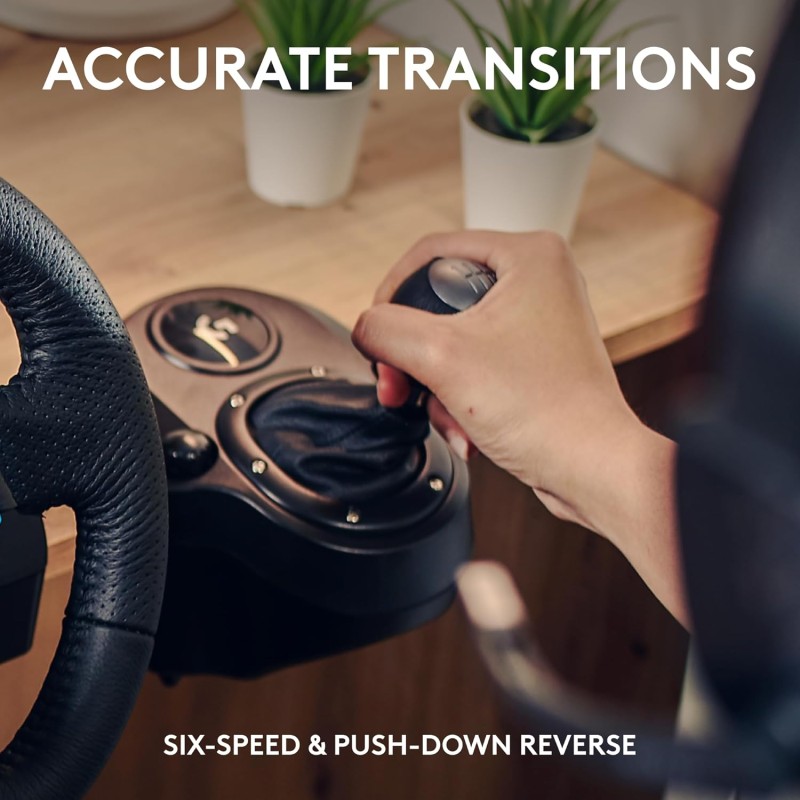 Logitech G Driving Force Racing Wheels Shifter for G29, G920 & G923, 6 Speed, Push Down Reverse Gear- Black