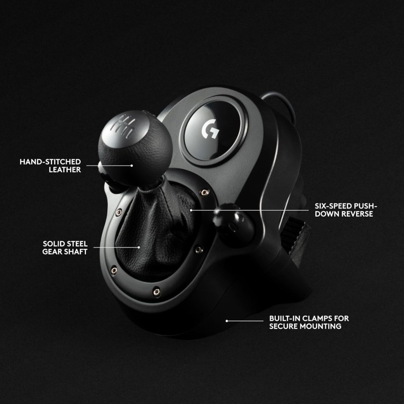Logitech G Driving Force Racing Wheels Shifter for G29, G920 & G923, 6 Speed, Push Down Reverse Gear- Black