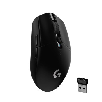 Logitech G304 Lightspeed Wireless Gaming Mouse, Hero Sensor, 12,000 DPI, Lightweight, 6 Programmable - Black