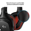 Logitech G331 Wired Over Ear Gaming Headphones, 50 mm Audio Drivers, Rotating Leatherette Ear Cups, 3.5 mm Audio Jack, with mic, Lightweight for PC, Mac, Xbox One, PS4, Nintendo Switch - Black/Red