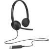 Logitech H340 Stereo Wired Over Ear Headphones with Mic with Noise-Cancelling, USB, Pc/Mac/Laptop - Black