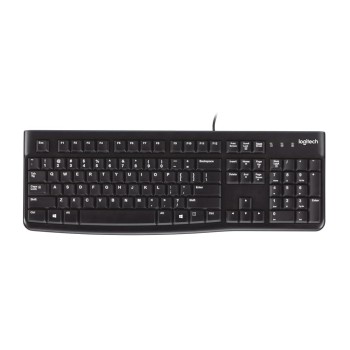 Logitech K120 Wired Keyboard for Windows, USB Plug-and-Play, Full-Size, Spill-Resistant, Curved Space Bar, Compatible with PC, Laptop