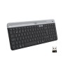 Logitech K580 Slim Multi-Device Wireless Keyboard – Bluetooth/Receiver, Compact, Easy Switch - Graphite