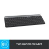 Logitech K580 Slim Multi-Device Wireless Keyboard – Bluetooth/Receiver, Compact, Easy Switch - Graphite