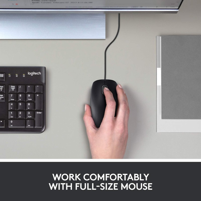 Logitech M100r Wired USB Mouse (Black)