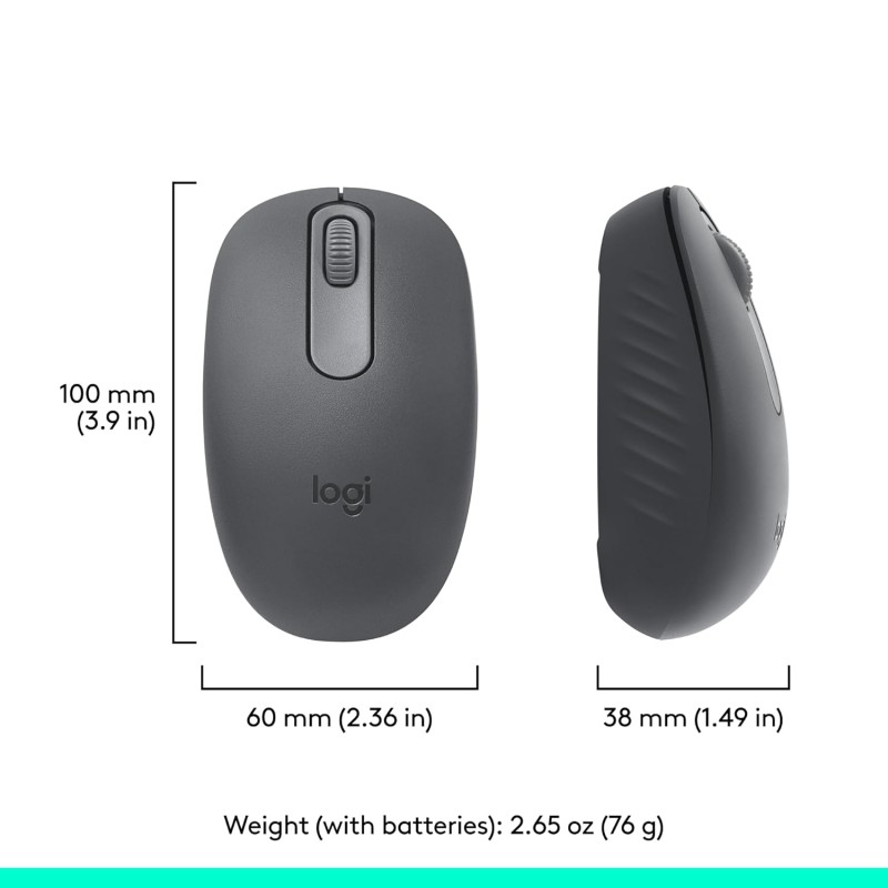 Logitech M196 Bluetooth Wireless Mouse, Compact and Portable Mouse for Laptops Graphite