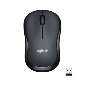 Logitech M221 Wireless Mouse, Silent Buttons, 2.4 GHz with USB Mini Receiver, 1000 DPI Optical Tracking Charcoal Grey