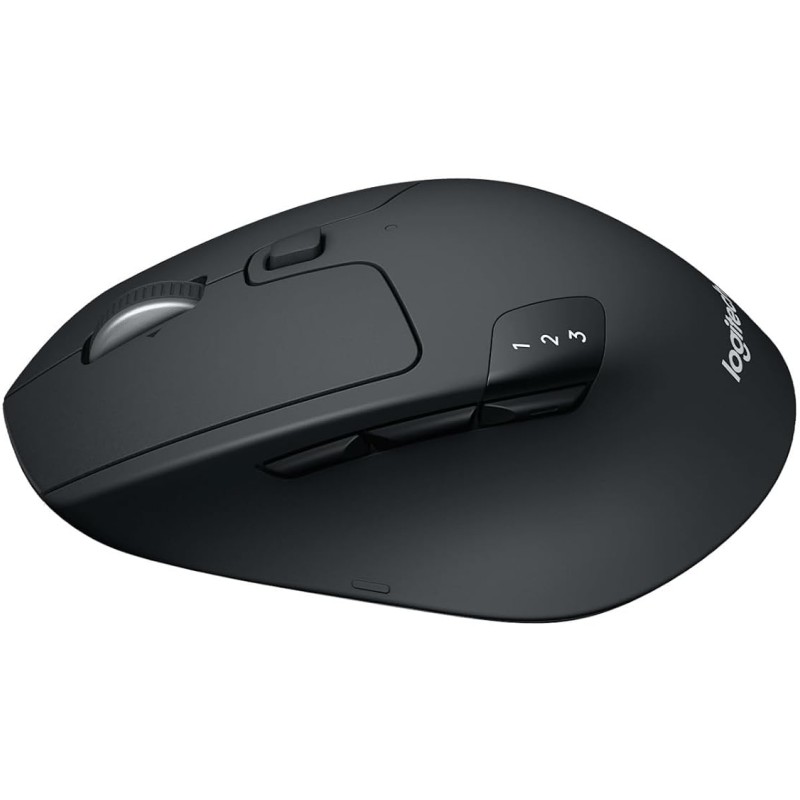 Logitech M720 Triathlon Multi-Device Wireless Mouse, Bluetooth, USB Unifying Receiver - Graphite Black