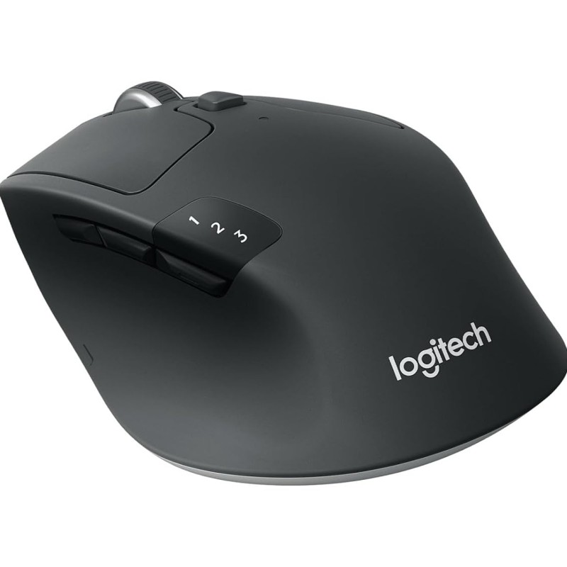 Logitech M720 Triathlon Multi-Device Wireless Mouse, Bluetooth, USB Unifying Receiver - Graphite Black