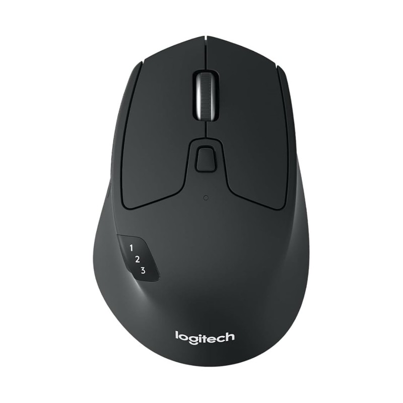 Logitech M720 Triathlon Multi-Device Wireless Mouse, Bluetooth, USB Unifying Receiver - Graphite Black