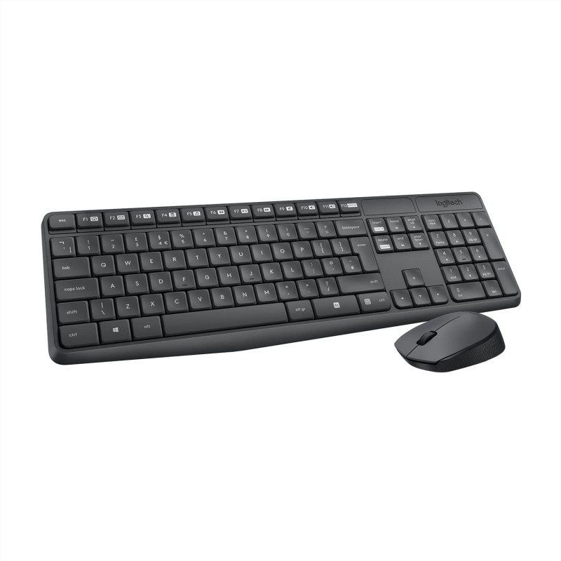 Logitech MK235 Wireless Keyboard and Mouse Combo for Windows, 2.4 GHz Wireless with Nano USB-Receiver