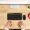 Logitech MK240 Nano Wireless USB Keyboard and Mouse Set, 12 Function Keys 2.4GHz Wireless Yellow