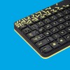 Logitech MK240 Nano Wireless USB Keyboard and Mouse Set, 12 Function Keys 2.4GHz Wireless Yellow