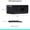 Logitech MK345 Wireless Combo Full-Sized Keyboard with Palm Rest and Comfortable Right-Handed Mouse - Black