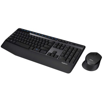 Logitech MK345 Wireless Combo Full-Sized Keyboard with Palm Rest and Comfortable Right-Handed Mouse - Black