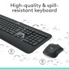 Logitech MK540 Advanced Wireless Keyboard and Mouse Combo for Windows, 2.4 GHz Unifying USB-Receiver - Black