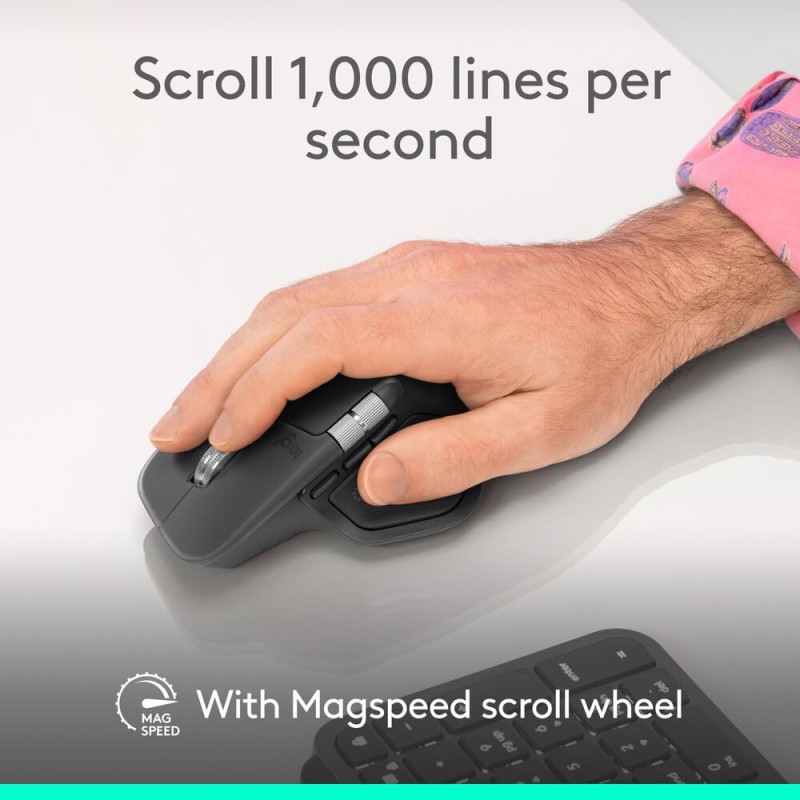Logitech MX Master 4, Ergonomic Wireless Mouse with Advanced Performance Haptic Feedback, Ultra-Fast Scrolling, 
