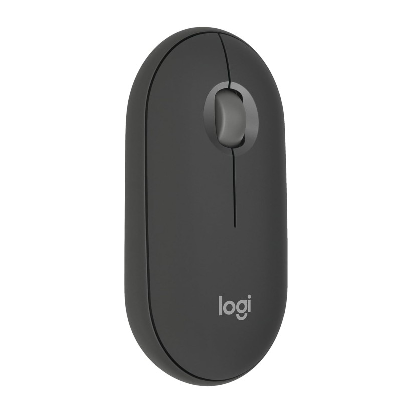 Logitech Pebble Mouse 2 M350s Slim Bluetooth Wireless Mouse, Portable, Lightweight, Customisable Button - Tonal Graphite