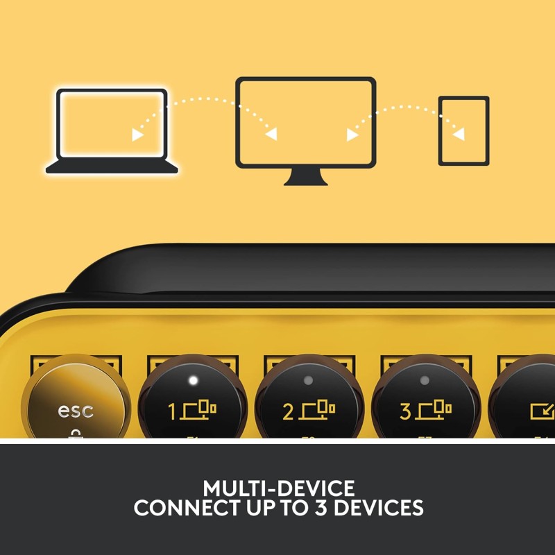 Logitech Pop Keys Mechanical Wireless Keyboard with Customisable Emoji Keys, Durable Compact Design, Bluetooth Or USB Connectivity, Multi-Device, Os Compatible - Blast