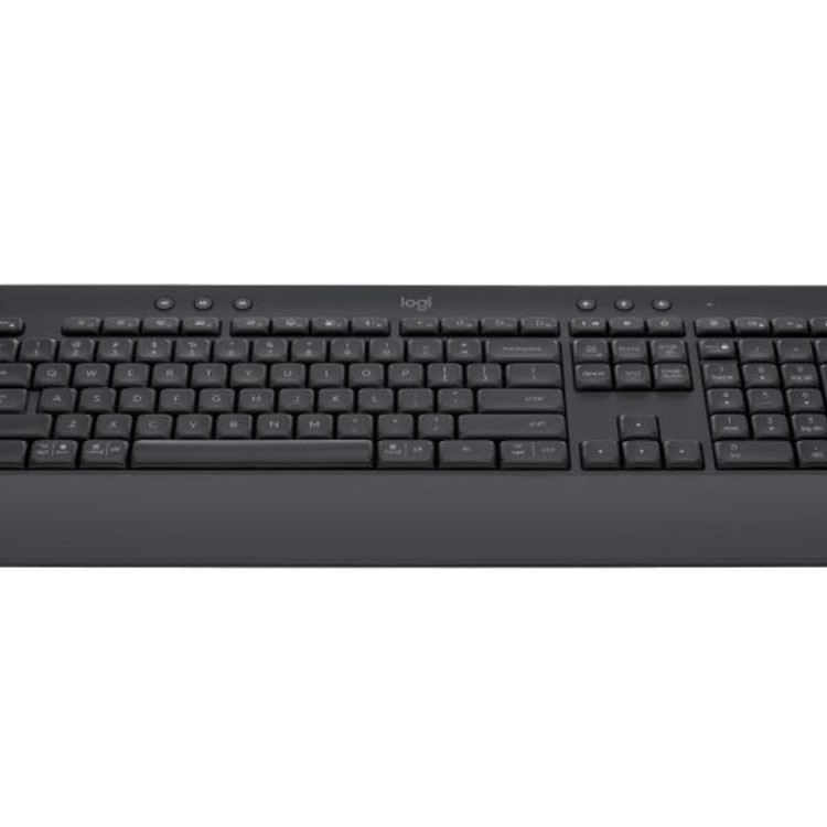 Logitech Signature K650 Wireless Keyboard with Wrist Rest, Full-Size, BLE Bluetooth or Logi Bolt USB Receiver, Comfort Deep-Cushioned Keys, Numpad, Compatible with Most OS/PC/Windows/Graphite