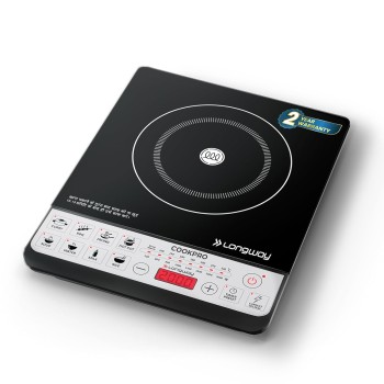 Longway Cookpro IC 2000 Watt Induction Cooktop with Auto Shut-Off & Over-Heat Protection With 8 Cooking Mode & BIS Approved (Black, Push Button)