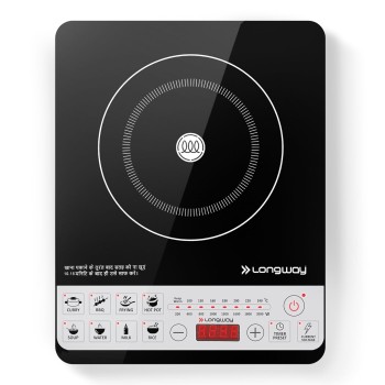 Longway Cruiser IC 2000 Watt Induction Cooktop with Auto Shut-Off & Over-Heat Protection With 8 Cooking Mode & BIS Approved (Black)