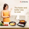 Longway Ember Plus IC 2000 Watt Induction Cooktop with Auto Shut-Off & Over-Heat Protection With 7 Cooking Mode & BIS Approved (Black, Push Button)