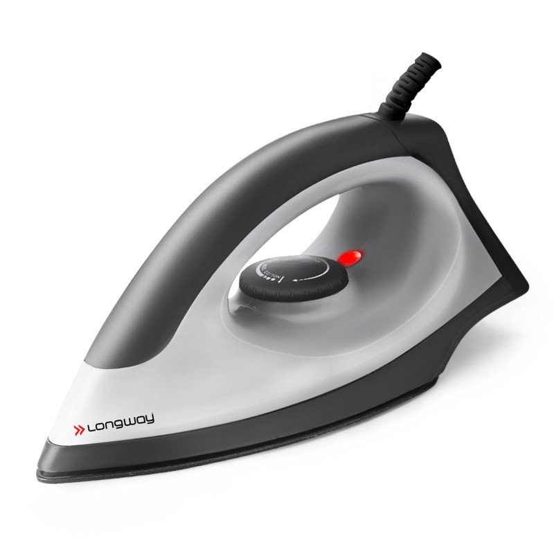 Longway Kwid Light Weight Non-Stick Teflon Coated Dry Iron, Electric Iron for Clothes (1100 Watt, Black)